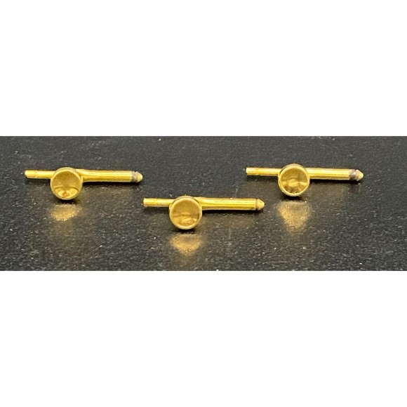Round Shirt Studs Set of Three Gold Tone VINTAGE - Picture 1 of 2